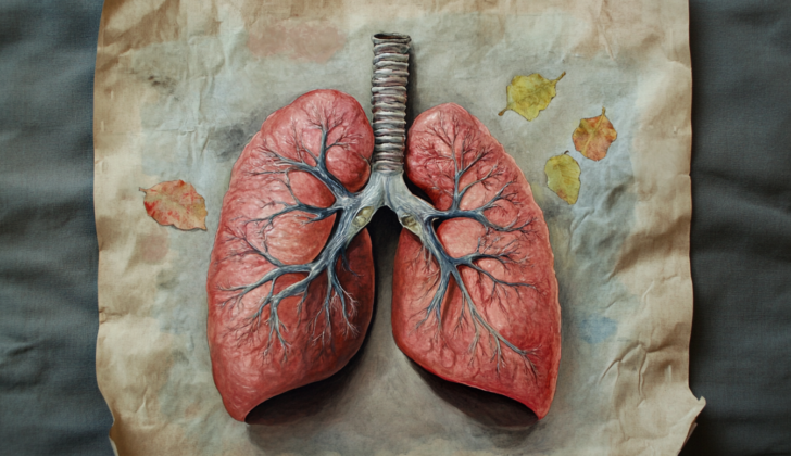 Drawing of human lungs