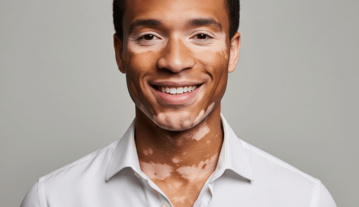 confident person with vitiligo