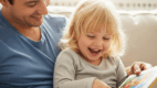 Parent modeling speech sounds during storytime to support clear speech at home
