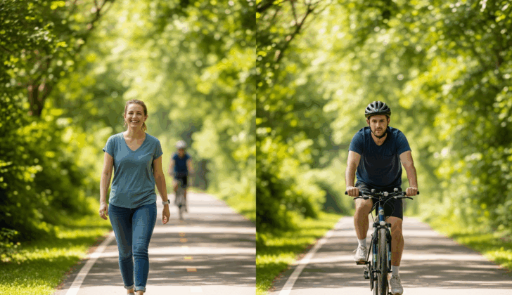 Walking versus cycling—comparing types of exercise for brain health.