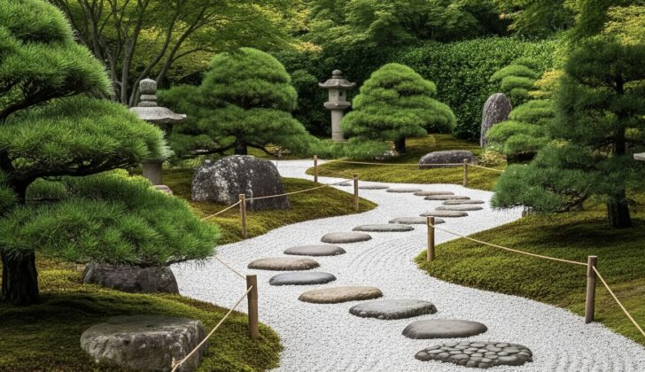 Japanese garden path ideal for walking meditation