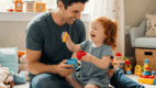 Parent using food play to help child overcome being a picky eater