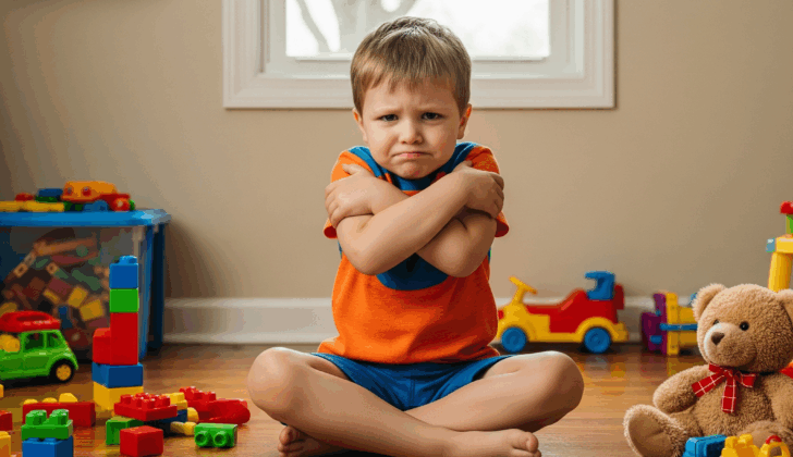 A frustrated preschooler after hearing "No"