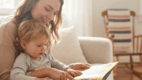 Reading together supports joint attention, vocabulary, and social connection.