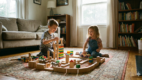 Preschool siblings using pretend play to build language and social skills