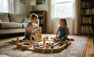 Preschool siblings using pretend play to build language and social skills