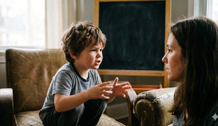 Four year old communicating feelings with words instead of hitting