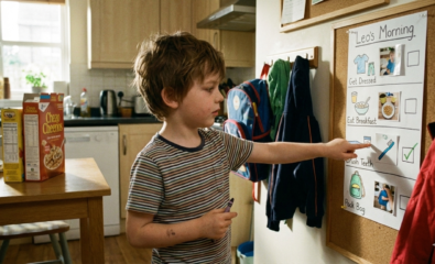 Visual supports like a visual routine help children understand what comes next