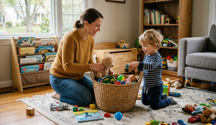 Sorting toys supports vocabulary, categorization, and thinking skills.