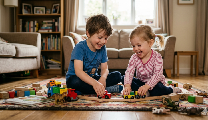 Cooperative play helps children build communication and social skills.
