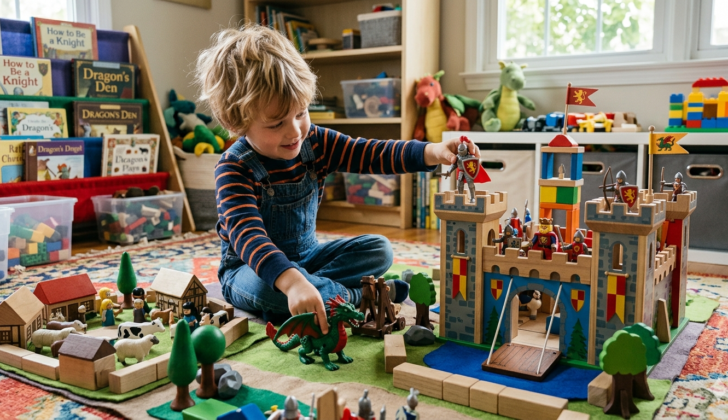 Play themes help children connect ideas, actions, and language.