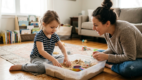 Child exploring a sensory bin while learning descriptive language