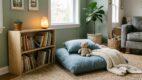 Simple calm-down corner for kids in a family room