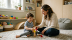 Parent playing with child to support sensory processing and communication